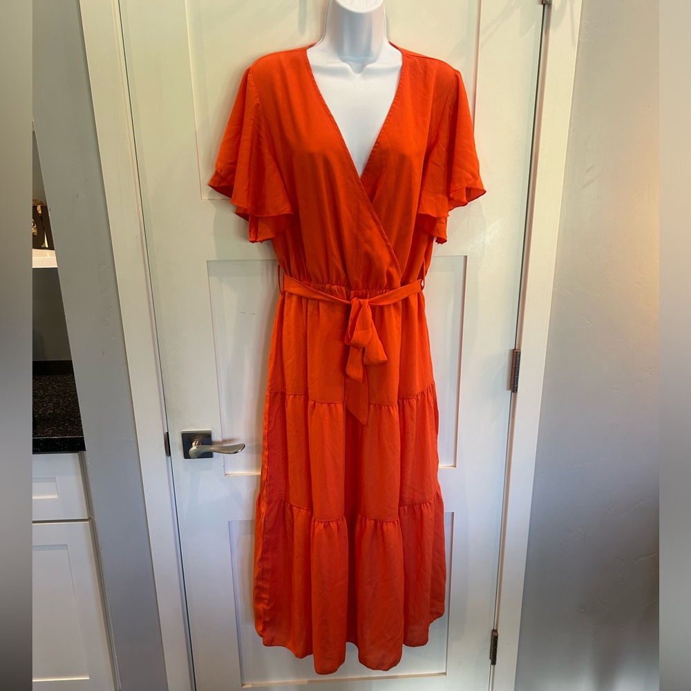 Lightweight orange summer dress